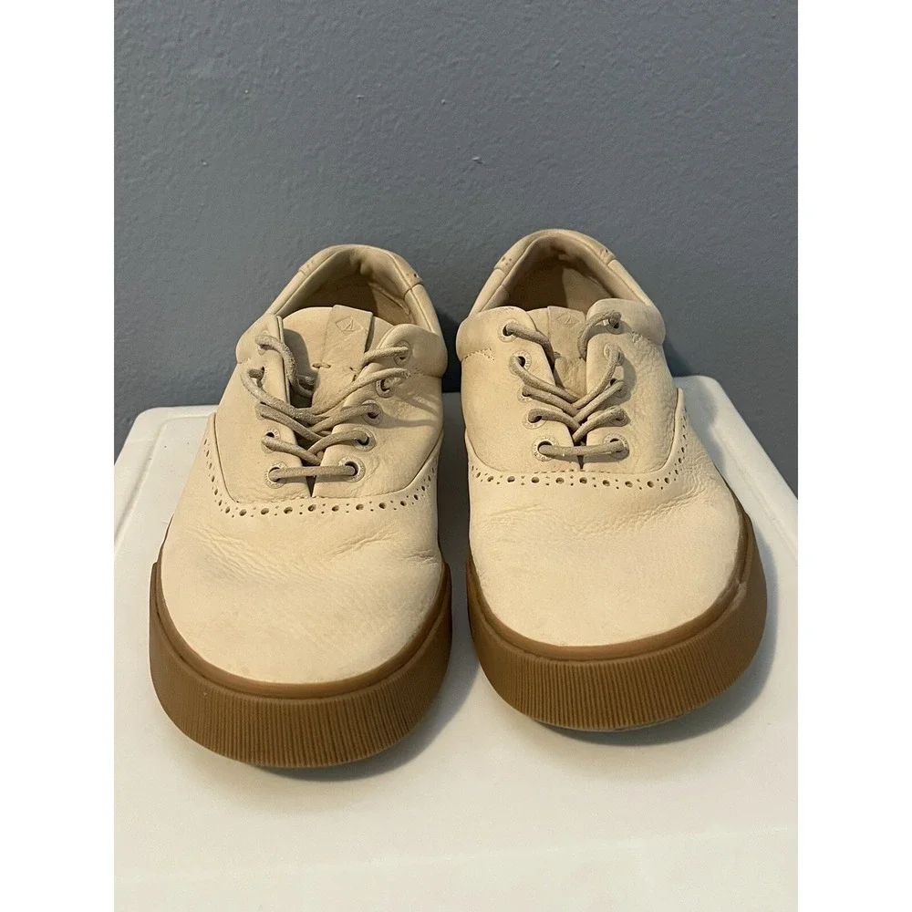 Sperry Men's Striper Tan Beige Sz 8 Shoe Laced STS24630